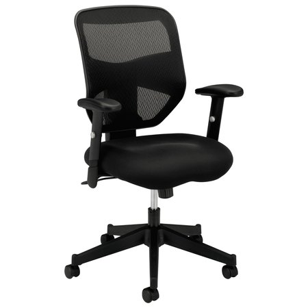 HON BASYX Task Chair, Mesh, Adjustable Arms, Black VL531MM10
